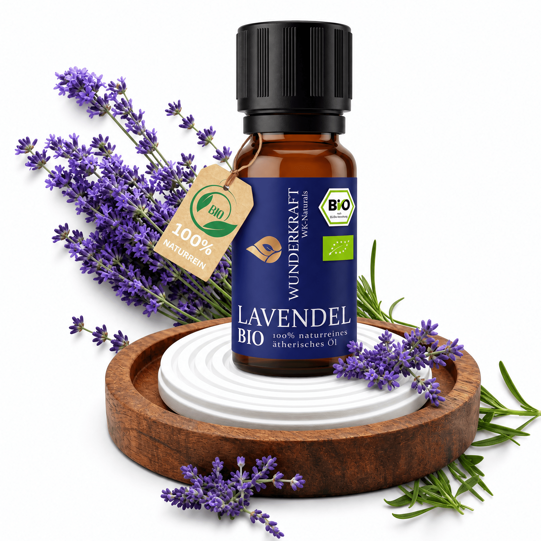 Schlaf gut Set / Lavendelöl mit Duftstein für ruhige Nächte - Wunderkraft naturals