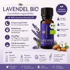 Tief Schlaf "LAVENDELÖL BIO" 😴Beruhigung & Schlaf - 🌿 Haut & Pflege - Wunderkraft naturals
