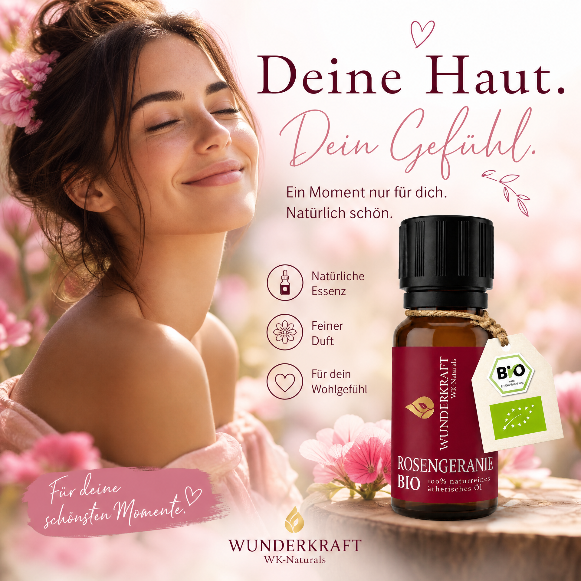 Sanfte Harmonie "ROSENGERANIENÖL BIO" 😴Beruhigung & Schlaf - 🌿 Haut & Pflege