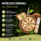 Alpenduft Zirben Duftbaum "Schutzrune", Lufterfrischer inkl. 5ml Bio Zirbenspray