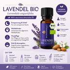 Geschenkset mit Bio Lavendelöl & handgefertigtem Nussbaum Duftbaum "Herz" – individuelles Geschenk, nachhaltige Geschenkidee mit ätherischem Öl