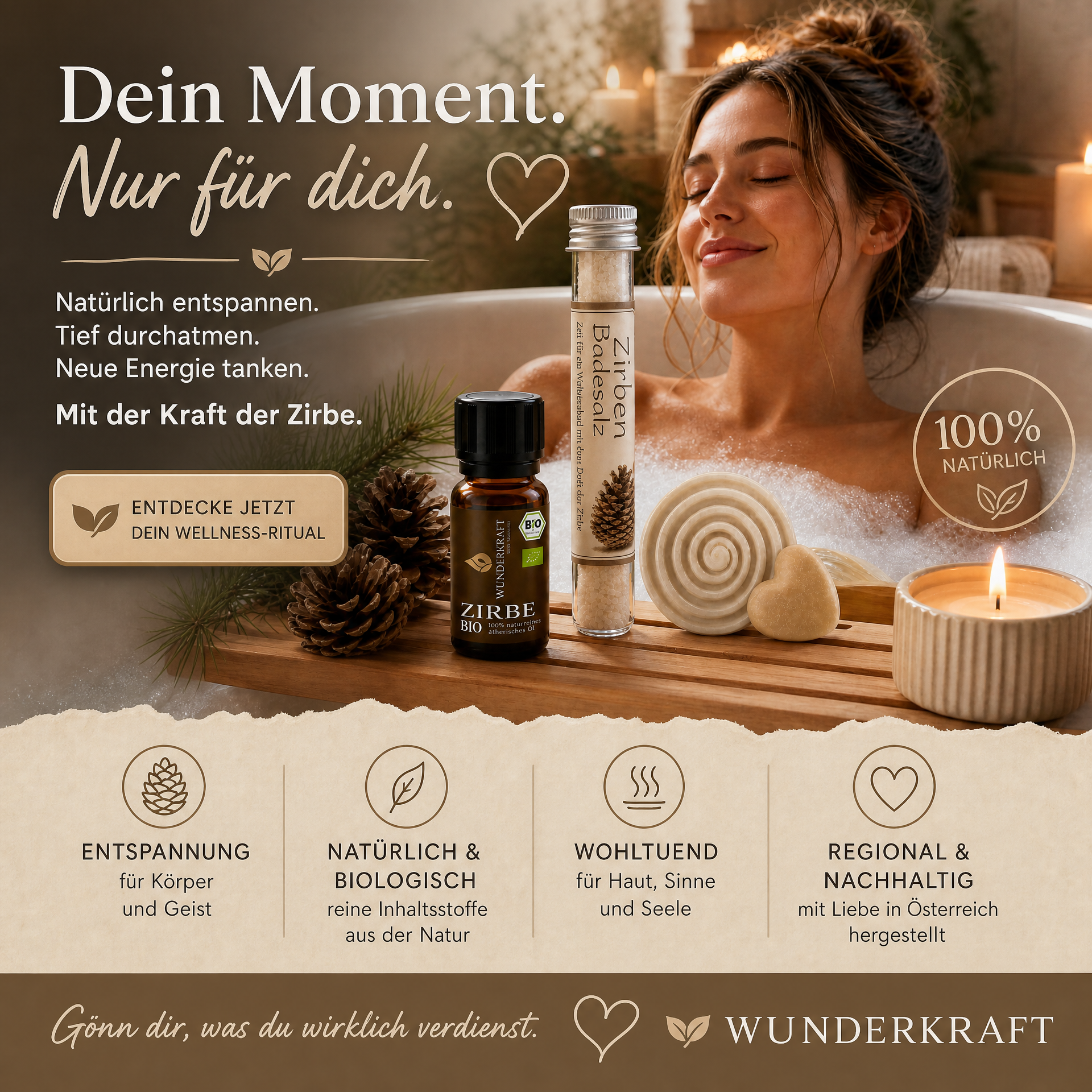Wellness Geschenkset – Zirbenruhe für echte Entspannungsmomente