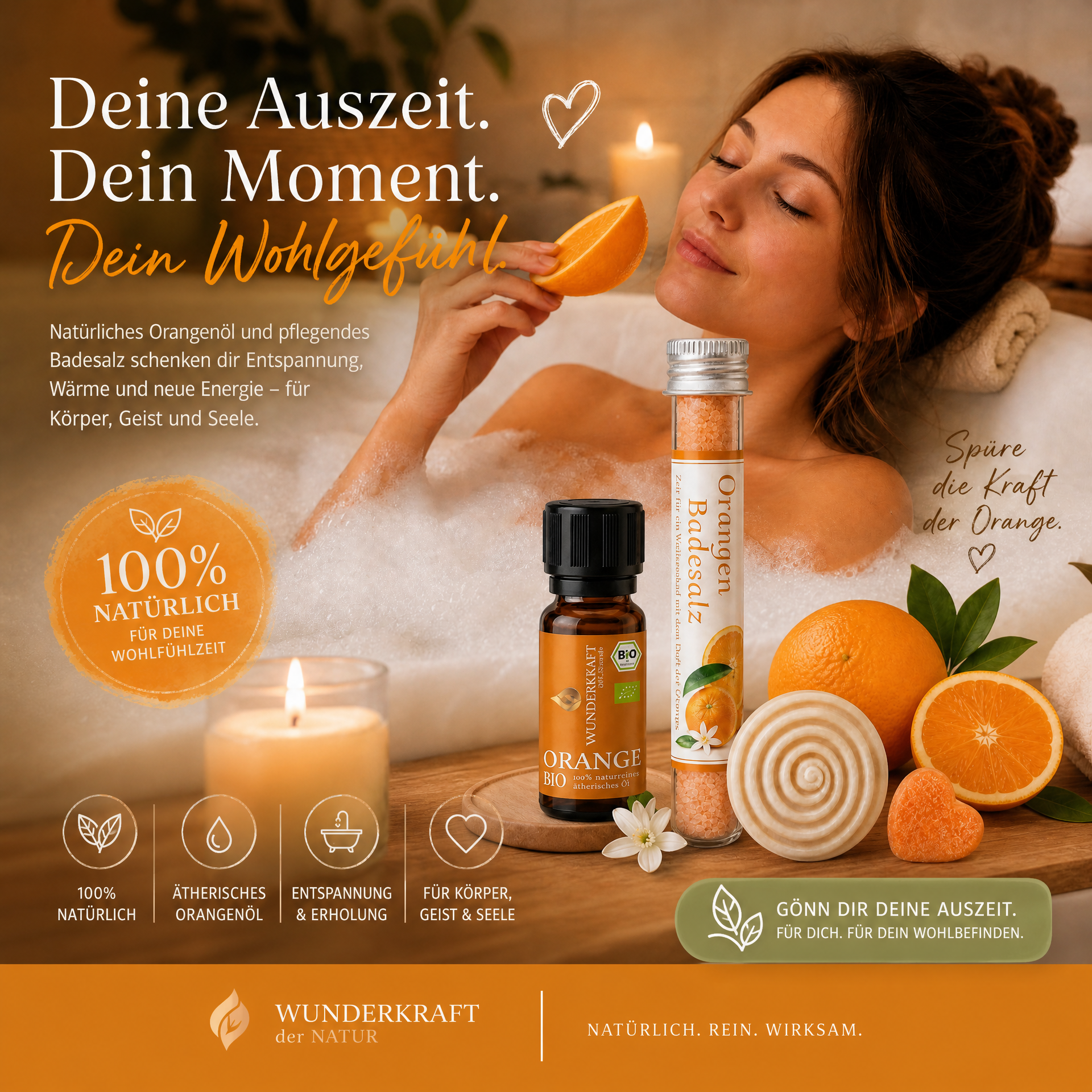 Orangen Wellness Geschenkset – Wärme & Wohlfühlmomente zum Verschenken