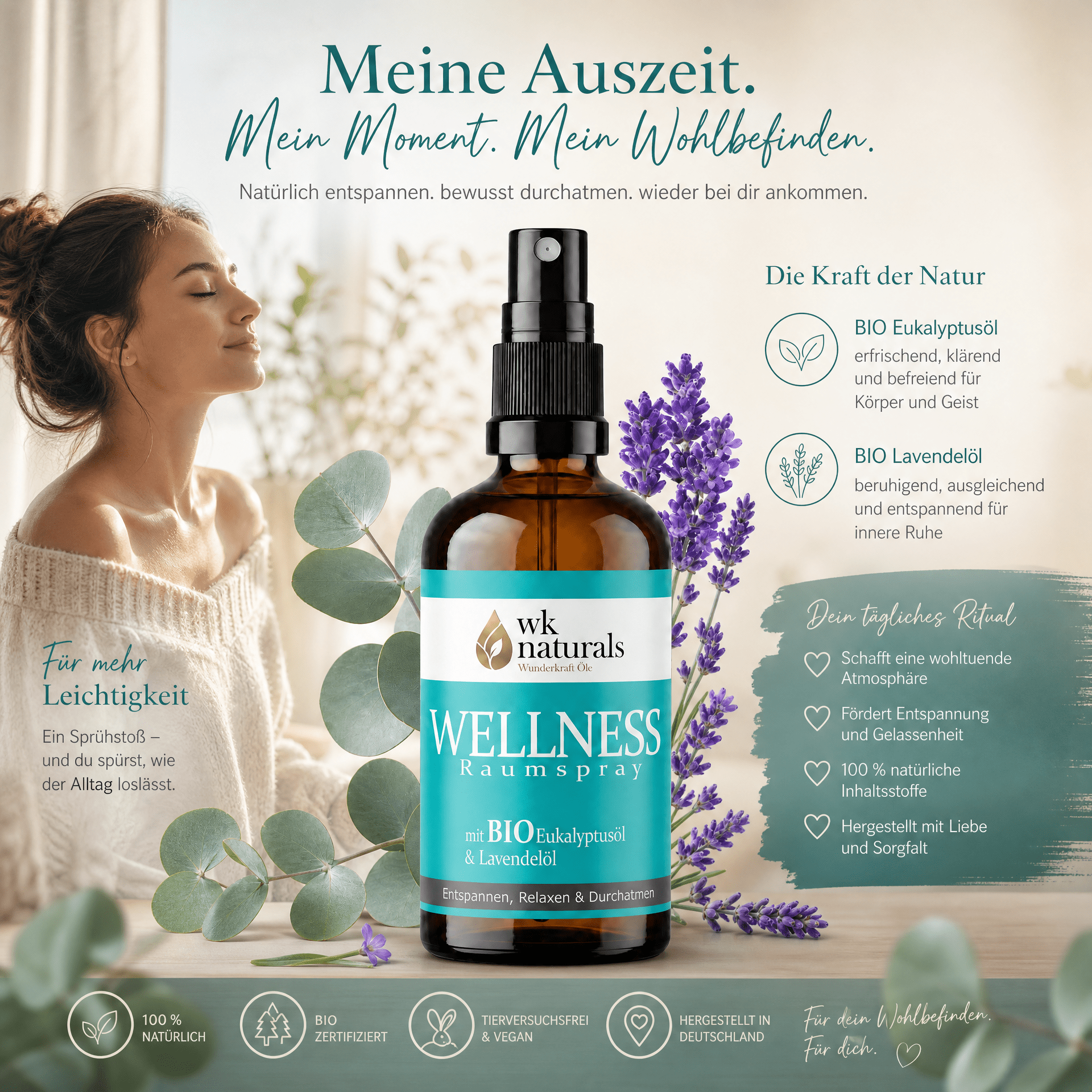 Wellnessspray – Tief durchatmen & entspannen - Wunderkraft naturals