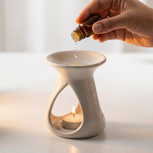 Zeitlose Duftlampe aus Keramik in Weiß - Wunderkraft naturals