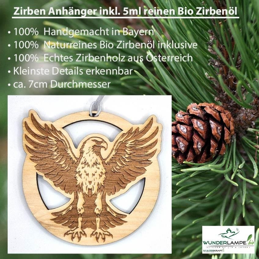 Zirben Duftbaum "ADLER", Lufterfrischer inkl. 5ml 100% naturreinen Bio Zirbenöl - Wunderkraft.bio