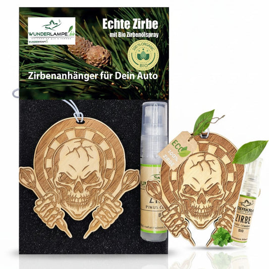 Zirben Duftbaum Anhänger "DARTS", Lufterfrischer inkl. 5ml Bio Zirbenspray - Wunderkraft.bio von Wunderlampe.bio